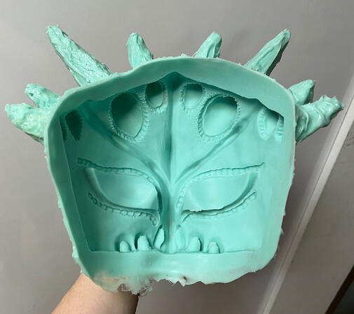 Silicone mold for dragon mask Silicone mold for dragon mask