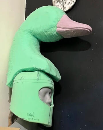 Progress pic of a goose costume head