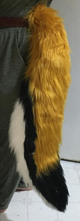Custom tail made from pre-dyed faux fur
