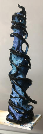 Decaying unicorn horn made from dissolved foam